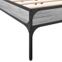 Estructura cama madera ingeniería metal gris Sonoma 140x200 cm de vidaXL, Camas y somieres - Ref: Foro24-845019, Precio: 108,...