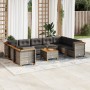 Garden sofa set 10 pieces with gray synthetic rattan cushions by vidaXL, Garden sets - Ref: Foro24-3261984, Price: 737,41 €, ...