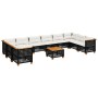 Set mit 11 Stück Gartensofas und Kissen synthetisches Rattan schwarz von vidaXL, Gartensets - Ref: Foro24-3262028, Preis: 852...