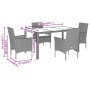 Set comedor jardín 5 pzas cojines ratán sintético vidrio negro de vidaXL, Conjuntos de jardín - Ref: Foro24-3278539, Precio: ...