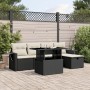 6-piece garden sofa set with black synthetic rattan cushions by vidaXL, Garden sets - Ref: Foro24-3274966, Price: 445,97 €, D...