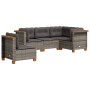 Set Gartensofas mit Kissen 5 Stück synthetisches Rattangrau von vidaXL, Gartensets - Ref: Foro24-3261834, Preis: 378,42 €, Ra...