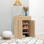 Oak-colored plywood shoe cabinet 60x35x84cm by vidaXL, Shoe racks and shoe organizers - Ref: Foro24-801074, Price: 75,18 €, D...