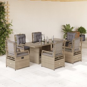 7-piece garden dining set with beige synthetic rattan cushions. by vidaXL, Garden sets - Ref: Foro24-3262932, Price: 792,99 €...