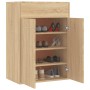 Mueble zapatero de madera contrachapada color roble 60x35x84cm de vidaXL, Zapateros y organizadores de calzado - Ref: Foro24-...