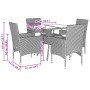 Garten Esszimmer Set 5-teilig Kissen synthetisches Rattan Glas beige von vidaXL, Gartensets - Ref: Foro24-3278608, Preis: 323...