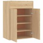 Oak-colored plywood shoe cabinet 60x35x84cm by vidaXL, Shoe racks and shoe organizers - Ref: Foro24-801074, Price: 75,18 €, D...