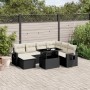 Set aus 8-teiligen Gartensofas und Kissen Kunstrattan schwarz von vidaXL, Gartensets - Ref: Foro24-3268096, Preis: 623,23 €, ...