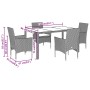 Set comedor jardín 5 pzas cojines ratán sintético vidrio negro de vidaXL, Conjuntos de jardín - Ref: Foro24-3278545, Precio: ...