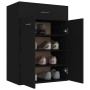 Black plywood shoe cabinet 60x35x84 cm by vidaXL, Shoe racks and shoe organizers - Ref: Foro24-801072, Price: 74,49 €, Discou...