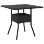 Set comedor jardín 5 pzas cojines ratán sintético vidrio negro de vidaXL, Conjuntos de jardín - Ref: Foro24-3278704, Precio: ...