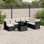 Set de sofás de jardín 8 piezas y cojines ratán sintético negro de vidaXL, Conjuntos de jardín - Ref: Foro24-3274706, Precio:...