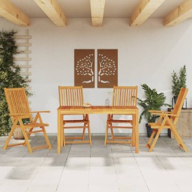 5-piece solid acacia wood garden dining set by vidaXL, Garden sets - Ref: Foro24-3295257, Price: 431,10 €, Discount: %