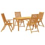 5-piece solid acacia wood garden dining set by vidaXL, Garden sets - Ref: Foro24-3295257, Price: 421,24 €, Discount: %