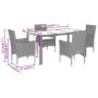 Set comedor jardín 5 pzas cojines ratán sintético vidrio marrón de vidaXL, Conjuntos de jardín - Ref: Foro24-3278551, Precio:...