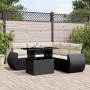 6-piece garden sofa set with black synthetic rattan cushions by vidaXL, Garden sets - Ref: Foro24-3268526, Price: 466,78 €, D...