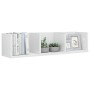 Glossy white plywood CD wall shelf 75x18x18 cm by vidaXL, Shelves and shelves - Ref: Foro24-801316, Price: 36,60 €, Discount: %