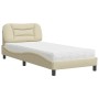 Cama con colchón tela color crema 90x200 cm de vidaXL, Camas y somieres - Ref: Foro24-3208511, Precio: 318,08 €, Descuento: %