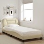 Cama con colchón tela color crema 90x200 cm de vidaXL, Camas y somieres - Ref: Foro24-3208511, Precio: 318,08 €, Descuento: %