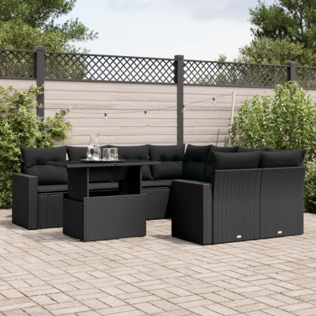 8-piece garden sofa set with black synthetic rattan cushions by vidaXL, Garden sets - Ref: Foro24-3267165, Price: 593,35 €, D...