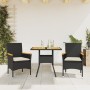 3-piece garden dining set with black PE rattan acacia cushions by vidaXL, Garden sets - Ref: Foro24-3278697, Price: 227,03 €,...