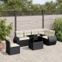 Set mit 7 Gartensofas mit Kissen Kunstrattan schwarz von vidaXL, Gartensets - Ref: Foro24-3268566, Preis: 534,19 €, Rabatt: %