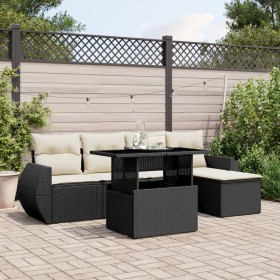 6-piece garden sofa set with black synthetic rattan cushions by vidaXL, Garden sets - Ref: Foro24-3268496, Price: 431,99 €, D...