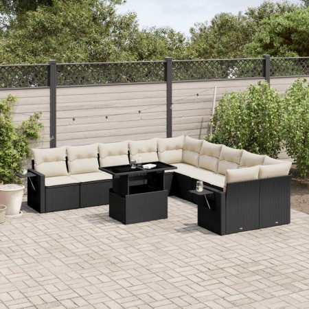 Set mit 11 Stück Gartensofas und Kissen synthetisches Rattan schwarz von vidaXL, Gartensets - Ref: Foro24-3268166, Preis: 806...