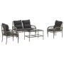 Garden sofa set 4 pieces with gray synthetic rattan cushions by vidaXL, Garden sets - Ref: Foro24-368729, Price: 353,36 €, Di...