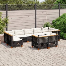 Set aus 8-teiligen Gartensofas und Kissen Kunstrattan schwarz von vidaXL, Gartensets - Ref: Foro24-3261992, Preis: 706,99 €, ...