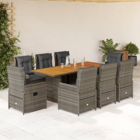 Set comedor jardín 9 pzas y cojines ratán sintético gris de vidaXL, Conjuntos de jardín - Ref: Foro24-3262786, Precio: 1,00 €...