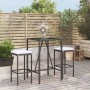 3-piece garden table and high stools with black PE rattan cushions by vidaXL, Garden sets - Ref: Foro24-3187631, Price: 166,7...