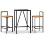 Bar table and garden stools 3 pieces acacia wood PE rattan black by vidaXL, Garden sets - Ref: Foro24-3187690, Price: 190,19 ...