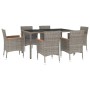 Set comedor jardín 7 pzas y cojines ratán sintético gris de vidaXL, Conjuntos de jardín - Ref: Foro24-3187383, Precio: 520,99...