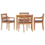 Garden dining set 5 pieces with dark gray teak wood cushions by vidaXL, Garden sets - Ref: Foro24-3155981, Price: 594,23 €, D...