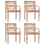 Batavia chairs 4 pcs solid whitewashed teak wood by vidaXL, Garden chairs - Ref: Foro24-3155988, Price: 412,96 €, Discount: %