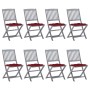 8 pcs folding garden chairs and solid acacia wood cushions by vidaXL, Garden chairs - Ref: Foro24-3078314, Price: 399,99 €, D...