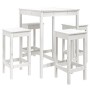 5-piece white pine wood garden table and high stools set by vidaXL, Garden sets - Ref: Foro24-3154731, Price: 322,51 €, Disco...