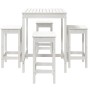 5-piece white pine wood garden table and high stools set by vidaXL, Garden sets - Ref: Foro24-3154731, Price: 322,51 €, Disco...