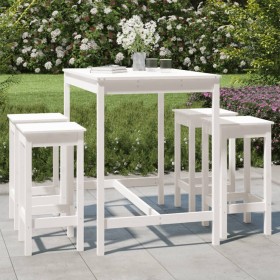 5-piece white pine wood garden table and high stools set by vidaXL, Garden sets - Ref: Foro24-3154746, Price: 346,06 €, Disco...