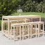 Garden table and high stools 9 pieces solid pine wood by vidaXL, Garden sets - Ref: Foro24-3154765, Price: 534,07 €, Discount: %