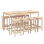 Garden table and high stools 9 pieces solid pine wood by vidaXL, Garden sets - Ref: Foro24-3154765, Price: 534,07 €, Discount: %