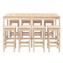 Garden table and high stools 9 pieces solid pine wood by vidaXL, Garden sets - Ref: Foro24-3154765, Price: 534,07 €, Discount: %