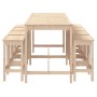 Garden table and high stools 9 pieces solid pine wood by vidaXL, Garden sets - Ref: Foro24-3154765, Price: 534,07 €, Discount: %