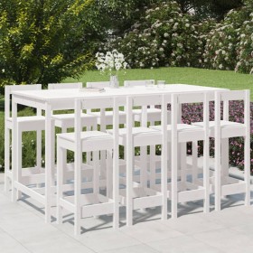 Garden table and high stools 9 pcs solid white pine wood by vidaXL, Garden sets - Ref: Foro24-3154771, Price: 498,99 €, Disco...