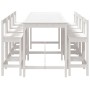 Garden table and high stools 9 pcs solid white pine wood by vidaXL, Garden sets - Ref: Foro24-3154771, Price: 647,12 €, Disco...