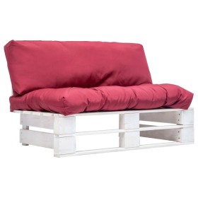 Pallet garden sofa with red pine wood cushions by vidaXL, Outdoor sofas - Ref: Foro24-277379, Price: 110,99 €, Discount: %