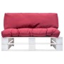 Pallet garden sofa with red pine wood cushions by vidaXL, Outdoor sofas - Ref: Foro24-277379, Price: 110,26 €, Discount: %