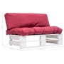 Gartensofa aus Paletten mit Kissen aus rotem Kiefernholz von vidaXL, Outdoor-Sofas - Ref: Foro24-277379, Preis: 110,26 €, Rab...