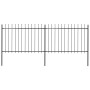 Garden fence with black steel spearheads 3.4x1.2 m by vidaXL, fence panels - Ref: Foro24-277621, Price: 151,43 €, Discount: %